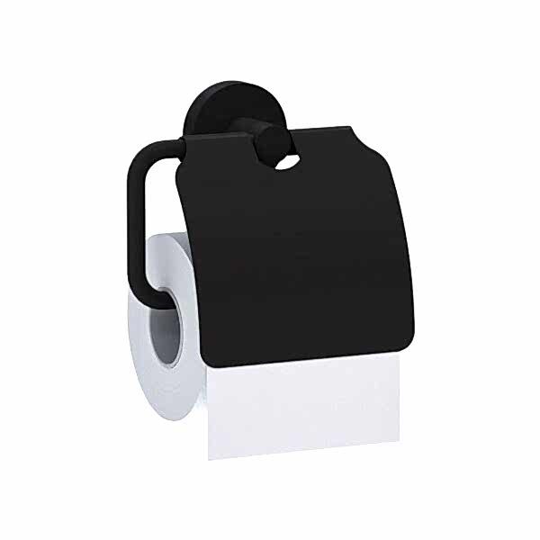 Kale D100 Kapaklı Tuvalet Kağıtlığı Mat Siyah