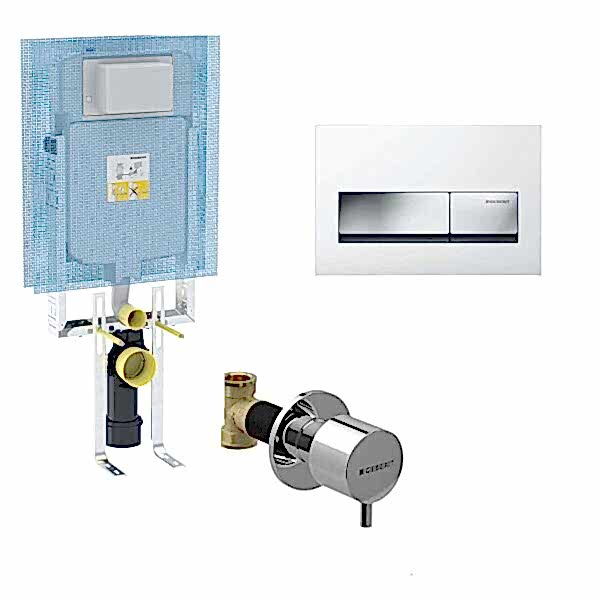 Geberit Alpha Gömme Rezervuar Seti 8 cm - Alpha50 Beyaz